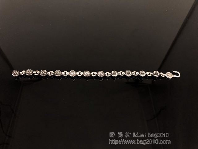 chrome hearts手鏈 克羅心925銀 鷹爪圓珠手鏈 純手工製作 克羅心首飾  gjc1670